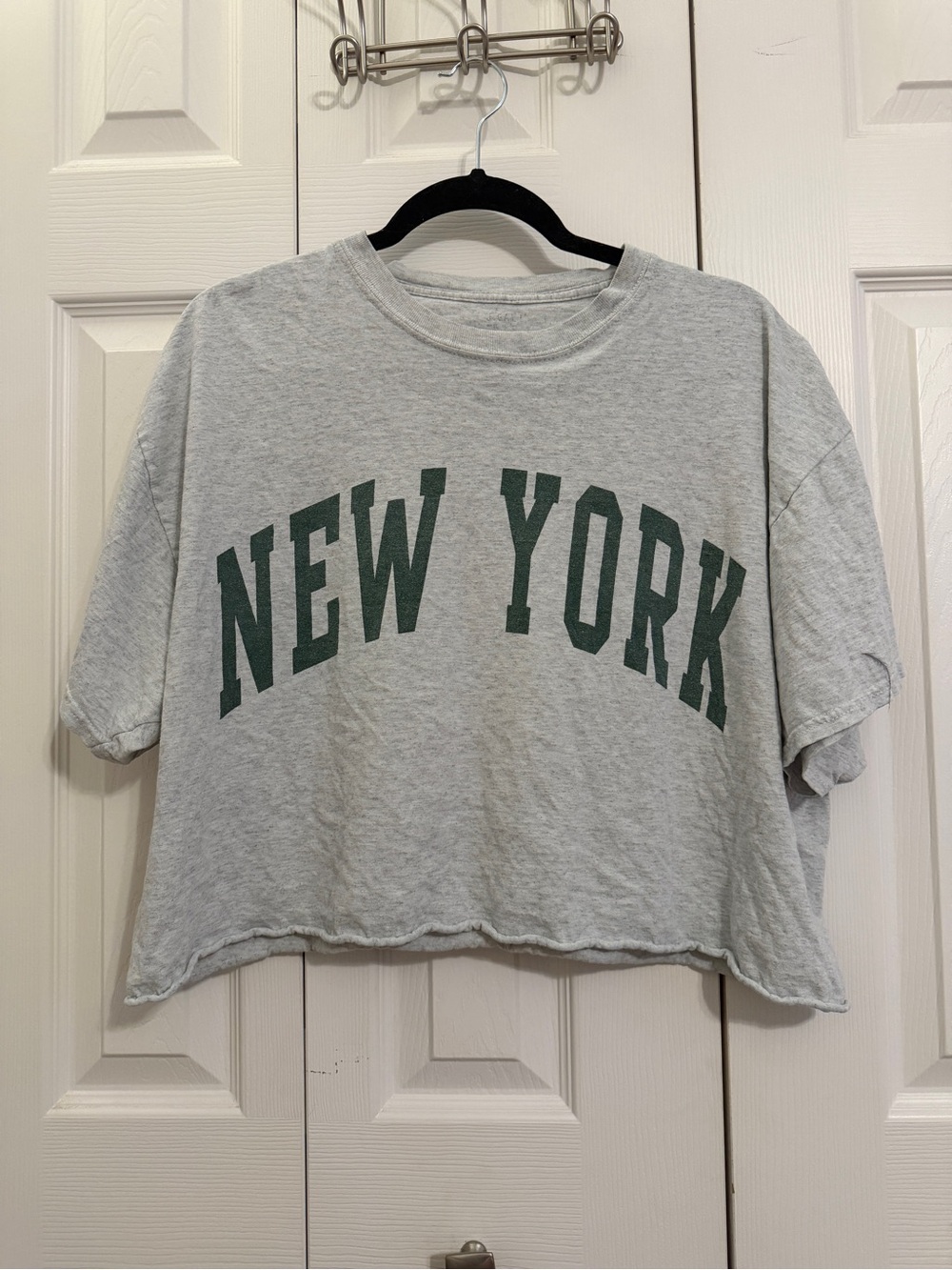 New York NYC Cropped Graphic Tee Oversized Boxy College Tourist Streetwear